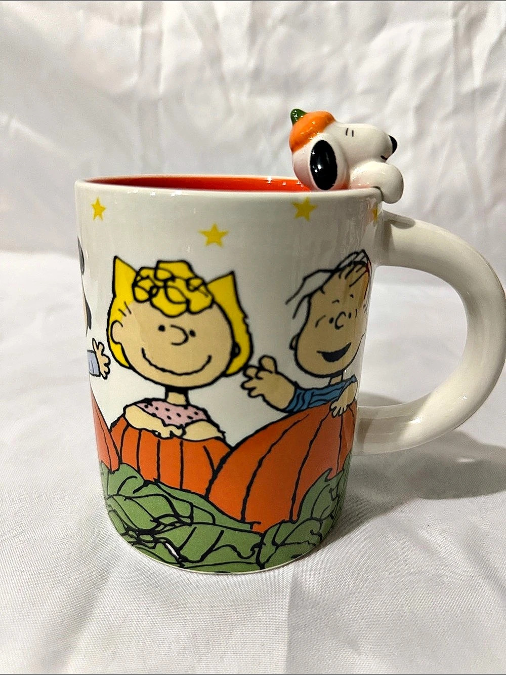 Peanuts 3D Halloween Vampire Snoopy Pumpkin Mug White & Orange